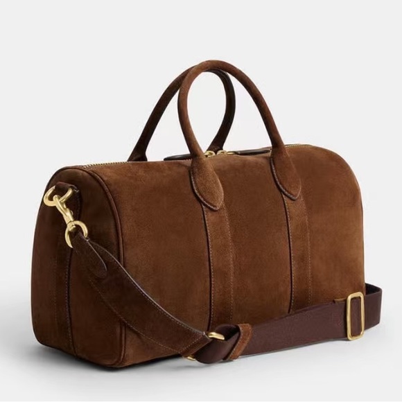 Coach Suede Satchel in Rich Chestnut Brown with Gold Hardware - Picture 11 of 12